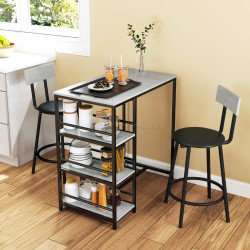 Комплект барной мебели Homcom 83A-217V00LG (Light Grey/Black)