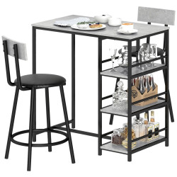 Set mobilier de bar Homcom 83A-217V00LG (Light Grey/Black) Thumb