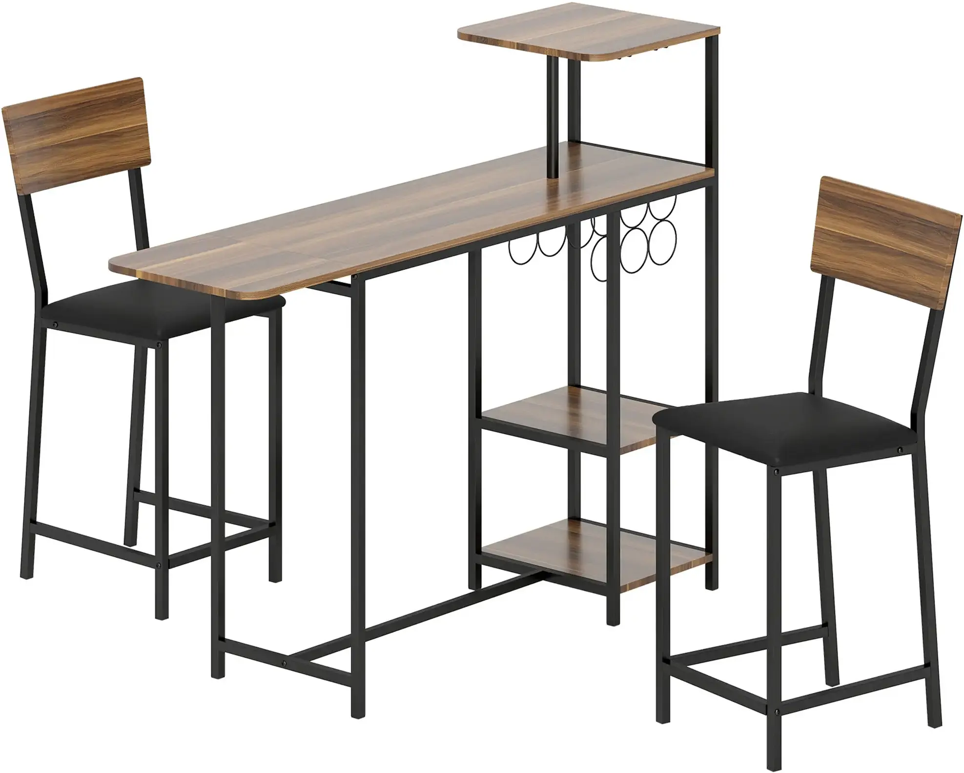 Set mobilier de bar Homcom 83A-228V00BN (Brown/Black) - 2