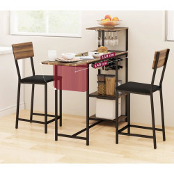 Set mobilier de bar Homcom 83A-228V00BN (Brown/Black) Thumb