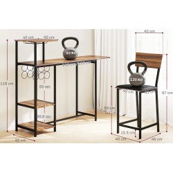 Set mobilier de bar Homcom 83A-228V00BN (Brown/Black) Thumb