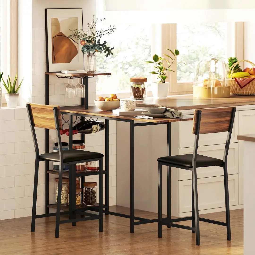 Set mobilier de bar Homcom 83A-228V00BN (Brown/Black)