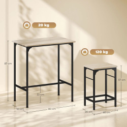 Комплект барной мебели Homcom 83A-265V00ND (Natural/Black) Thumb