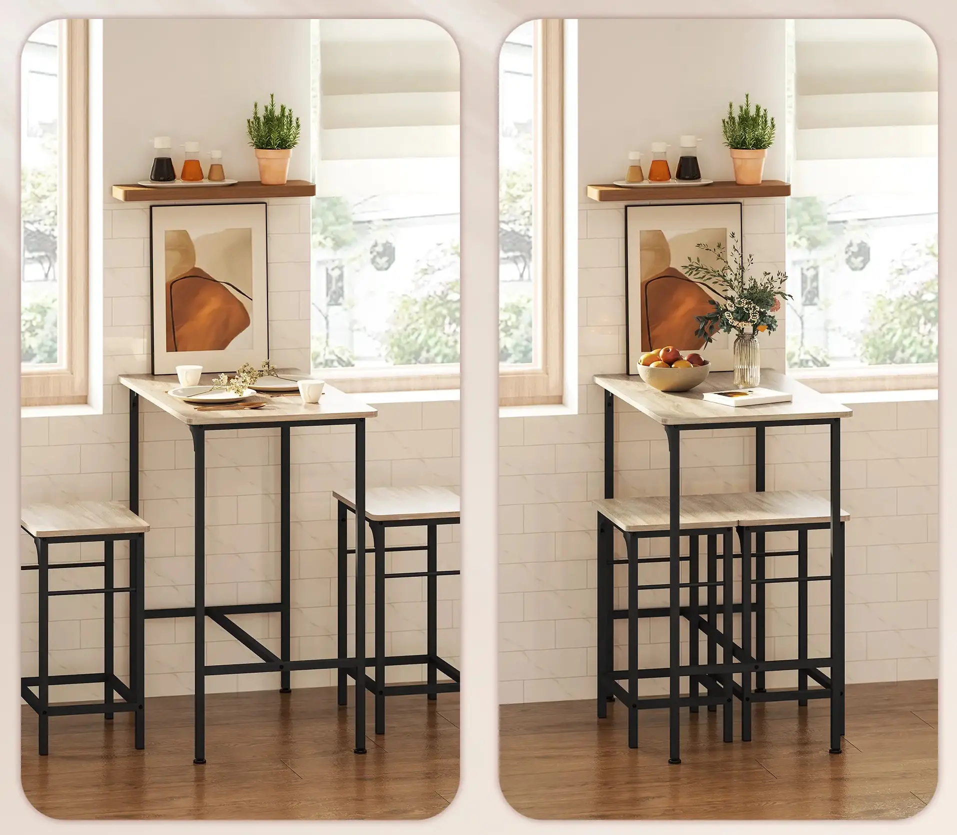 Комплект барной мебели Homcom 83A-265V00ND (Natural/Black) - 6