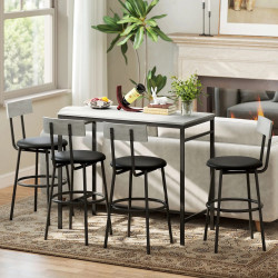 Set masa si scaune de bar Homcom 83A-321V00LG (Concrete Grey/Black) Thumb