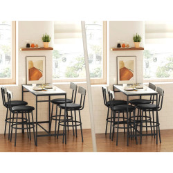Set masa si scaune de bar Homcom 83A-321V00LG (Concrete Grey/Black) Thumb