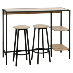 Комплект барной мебели Tempo Kondela Pohos (Oak/Black) Thumb