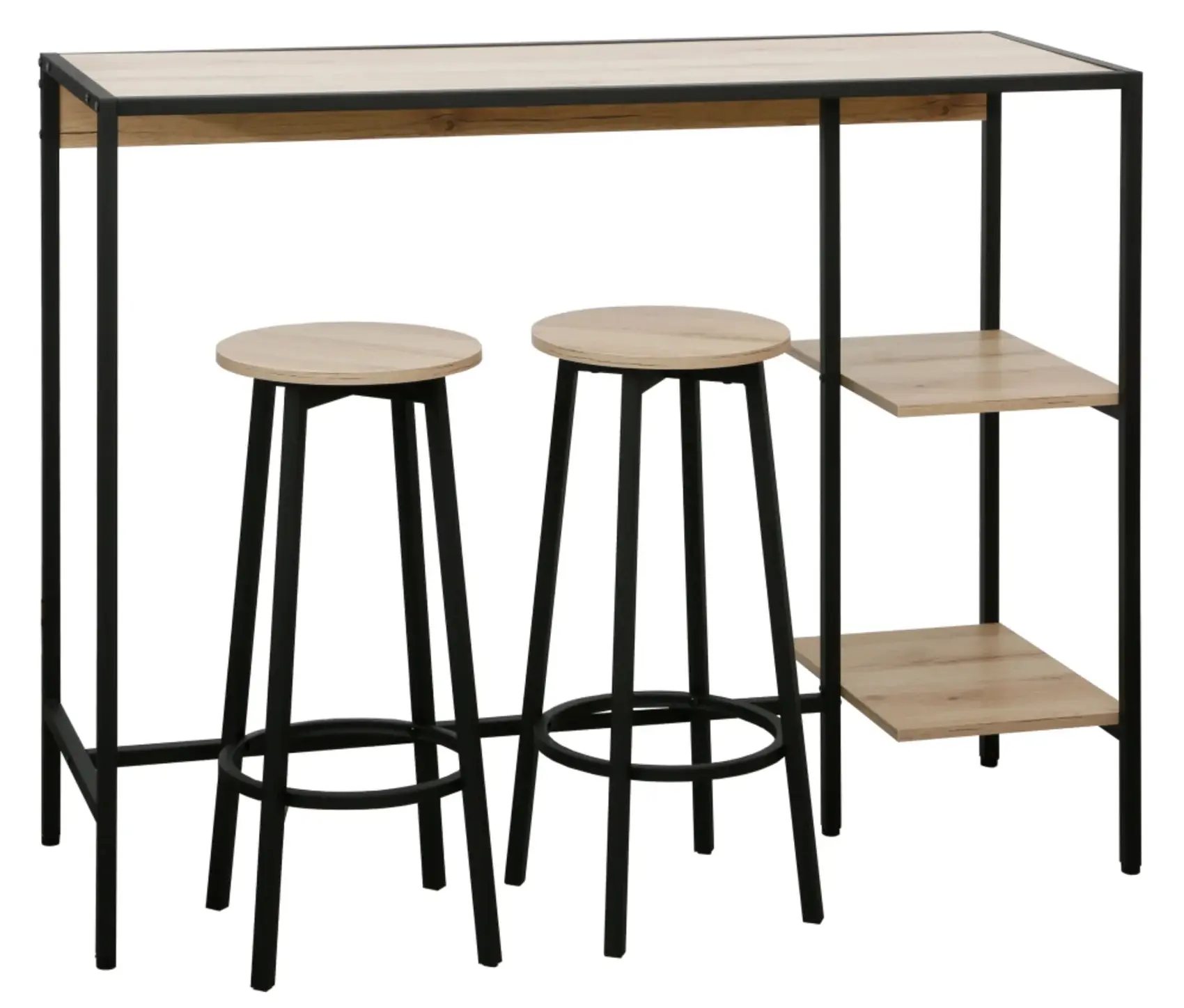 Комплект барной мебели Tempo Kondela Pohos (Oak/Black) - 2