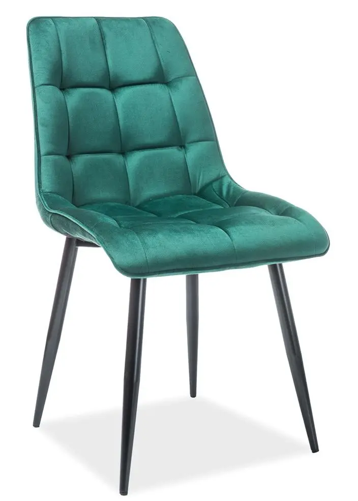 Set mobila pentru bucatarie Akord Oliwia 2.4m White + Prospero Meva White Gloss/Black Gloss + Signal Chic Velvet Green/Black