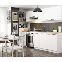 Set mobila pentru bucatarie Akord Oliwia 2.4m White + Prospero Meva White Gloss/Black Gloss + Signal Chic Velvet Green/Black Thumb