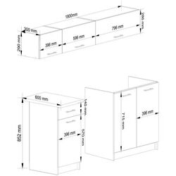 Набор мебели для кухни Akord Oliwia G1 1.8м White + Marcel Prod KC-6 RO White + Jumi Eva SD-972568 White Thumb