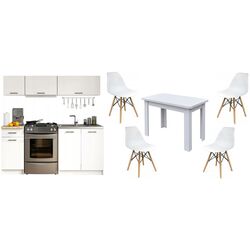Набор мебели для кухни Akord Oliwia G1 1.8м White + Marcel Prod KC-6 RO White + Jumi Eva SD-972568 White