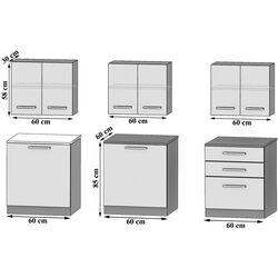 Set mobila pentru bucatarie Belini Sonik2 TOR SONIK2/3/WT/WT/0/B1 1.8m White Watt + Signal Damar 100x60 White + Modern Samba 2230/2300 Black/Snow White Thumb
