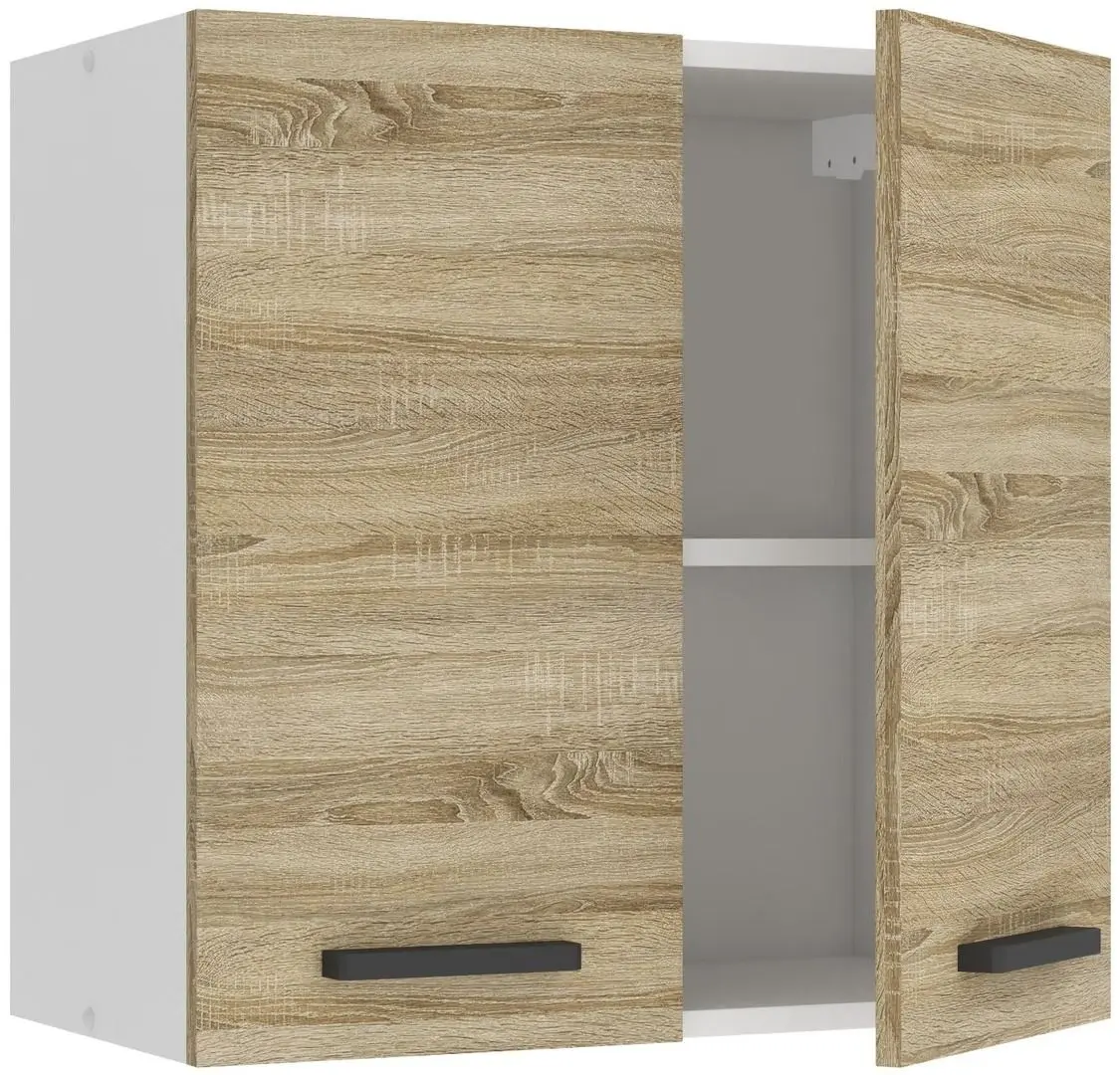 Set mobila pentru bucatarie Belini Tiesto2 TOR TIESTO2/2/WT/DS/0/B1 1.2m Sonoma Oak + TopEshop Madras Artisan Oak + Jumi Eva SD-972575 Black