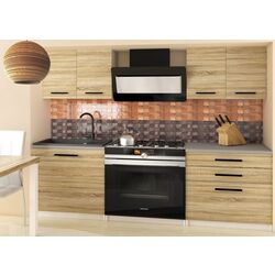 Set mobila pentru bucatarie Belini Tiesto2 TOR TIESTO2/2/WT/DS/0/B1 1.2m Sonoma Oak + TopEshop Madras Artisan Oak + Jumi Eva SD-972575 Black Thumb