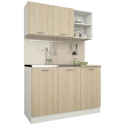 Набор мебели для кухни Haaus Ara 1.2м White/Sonoma Oak + Modern Tennessee 90x160 Sonoma Oak + Jumi Eva SD-972568 White Thumb