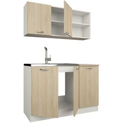Набор мебели для кухни Haaus Ara 1.2м White/Sonoma Oak + Modern Tennessee 90x160 Sonoma Oak + Jumi Eva SD-972568 White Thumb