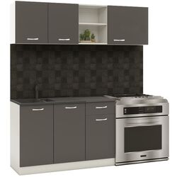 Set mobila pentru bucatarie Haaus Kara 1.8m + Zeta + Jumi Eva SD-972063 White/Anthracite/Gray Thumb