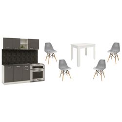 Set mobila pentru bucatarie Haaus Kara 1.8m + Zeta + Jumi Eva SD-972063 White/Anthracite/Gray