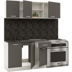 Set mobila pentru bucatarie Haaus Kara 1.8m + Zeta + Jumi Eva SD-972063 White/Anthracite/Gray Thumb