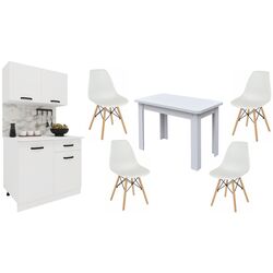 Набор мебели для кухни Haaus Liz 1.0м White + Marcel Prod KC-6 RO White + Mobhaus Cinkla 3 New White/Beech