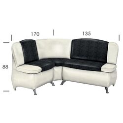 Set mobila pentru bucatarie Haaus Parma 2.0m Dark Sonoma Oak/White + Prospero Bronx Stone/White Gloss + Modern Sofy 2300/2230 Right White/Black Thumb