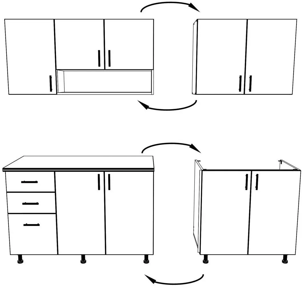 Set mobila pentru bucatarie Haaus Parma 2.0m Dark Sonoma Oak/White + Prospero Bronx Stone/White Gloss + Modern Sofy 2300/2230 Right White/Black