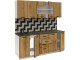 Set mobila pentru bucatarie Haaus Riga 2.0m White/Wotan Oak + Prospero Xao 160 Artisan Oak/Black + Jumi Davis SD-939660 Black