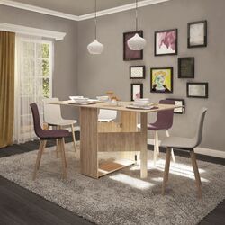 Set mobila pentru bucatarie Haaus Roma 1.6м White/Natural Wood + Haaus Nova Sonoma Oak + Jumi Eva SD-972568 White Thumb