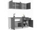 Set mobila pentru bucatarie Haaus Ronda 1.5м Anthracite/White + Prospero Mufo K350 White + Signal Chic Velvet Gray/Black