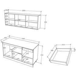 Set mobila pentru bucatarie Haaus Ronda 1.5м Anthracite/White + Prospero Mufo K350 White + Signal Chic Velvet Gray/Black Thumb