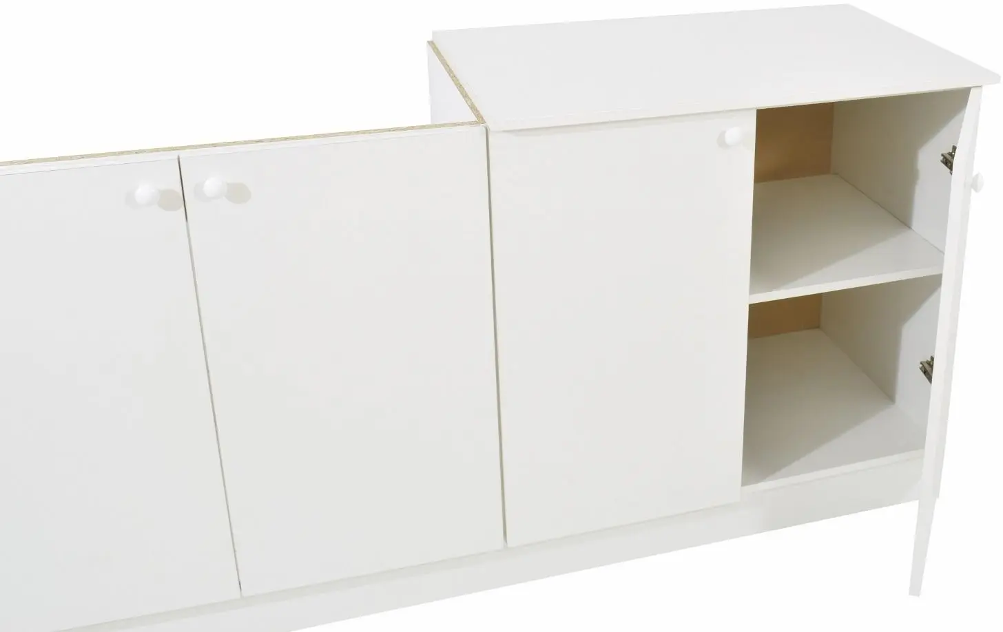 Набор мебели для кухни Haaus Sena 1.6м + Zeta + Jumi Eva SD-975781 White/Sonoma Oak/Natural Wood/Beige