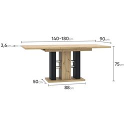 Set mobila pentru bucatarie Halmar Daria 2.4м Wotan Oak/Anthracite + Prospero Wild Artisan Oak/Black + Signal Rip Velvet Olive/Black Thumb
