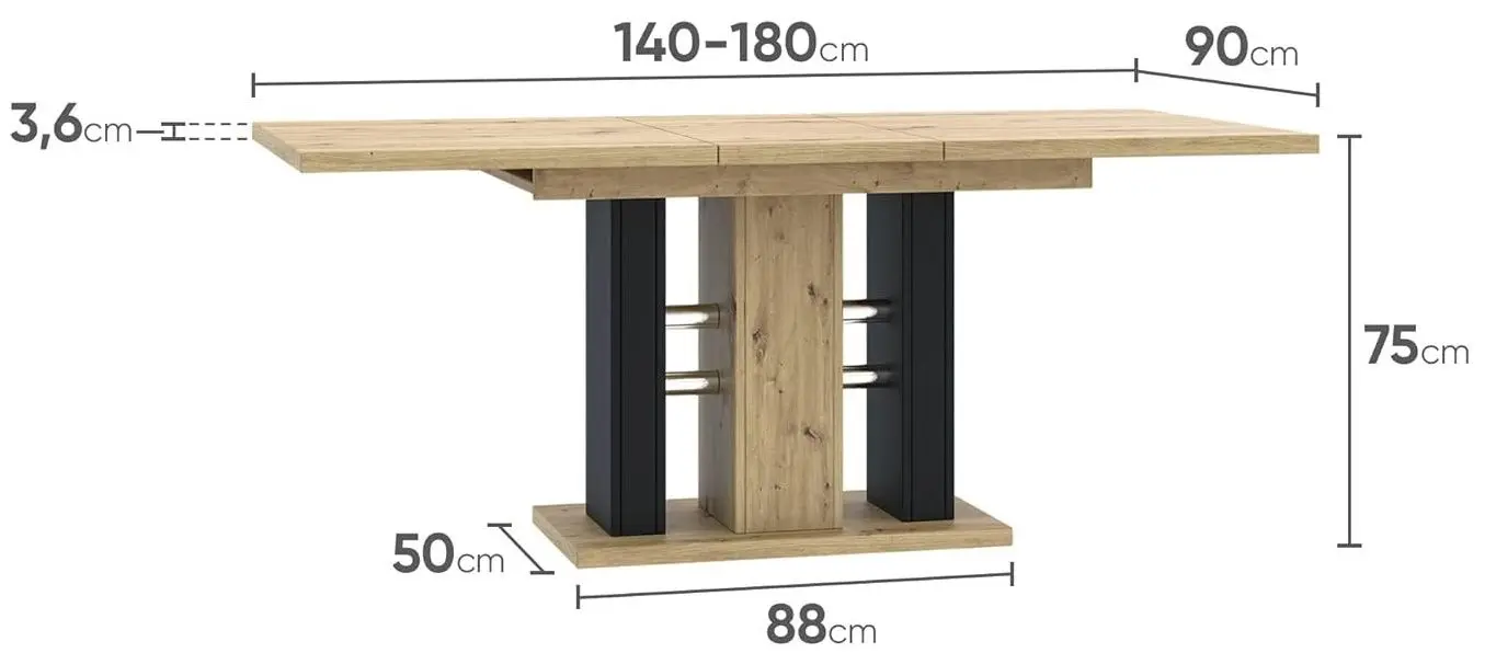 Set mobila pentru bucatarie Halmar Daria 2.4м Wotan Oak/Anthracite + Prospero Wild Artisan Oak/Black + Signal Rip Velvet Olive/Black