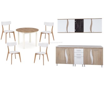 Set mobila pentru bucatarie Marcel Prod CIP3S-C1 2m Sonoma Oak/White + Halmar Ringo Craft Oak/White + Signal Mosso White/Oak