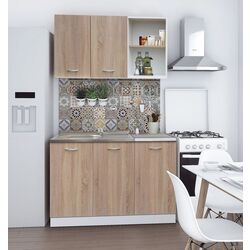Набор мебели для кухни Marcel Prod Natali 1.2m Sonoma Oak/White + KC-6 RO Sonoma Oak + Jumi Eva SD-972568 White Thumb