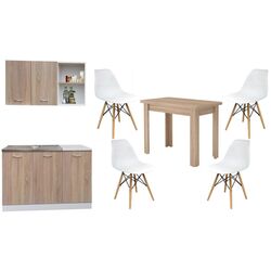Набор мебели для кухни Marcel Prod Natali 1.2m Sonoma Oak/White + KC-6 RO Sonoma Oak + Jumi Eva SD-972568 White