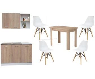 Set mobila pentru bucatarie Marcel Prod Natali 1.2m Sonoma Oak/White + KC-6 RO Sonoma Oak + Jumi Eva SD-972568 White