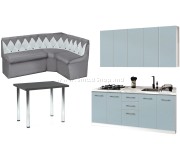 Set mobila pentru bucatarie Modern Bono H110 2.0м White/Blue + Halmar Modex 90cm Anthracite/Chrome + Orion 2232/2300 Light Gray/Snow White