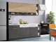 Набор мебели для кухни Modern Monro 2.0m Craft Oak Gold/White Gloss/Asphalt + Prospero Bronx White/Stone + Signal Chic Matt Velvet Black/Gray