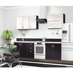 Set mobila pentru bucatarie Modern Paola 2.0m Wenge Magic/Craft Oak White + Prospero Xao 160 K350 Black + Signal Chic Velvet Gray Light/Black Thumb