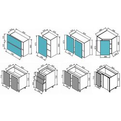 Set mobila pentru bucatarie Modern Paola 2.6/0.8m Wenge Magic/Craft Oak White +  Marcel Prod Lux UA Wenge + Signal Rip Velvet Olive/Black Thumb