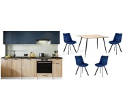 Set mobila pentru bucatarie Stolkar Eco Line Tanya 2.4m Blue/Sonoma Oak + Signal Remus Oak/Black + Halmar K332 Black/Blue