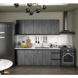 Set mobila pentru bucatarie Yasen Niagara 2.0m Graphite Grey/Iron Stone + T1920 White + С 2301 HLR-22 4 pcs Gray Thumb