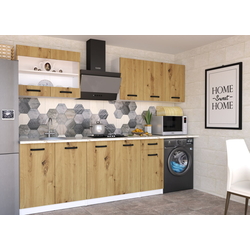 Set mobila pentru bucatarie Yasen Samanta 2.0m Artisan Oak/White + T1920 White + С 2301 HLR-7 Light Coffee 4pcs Thumb