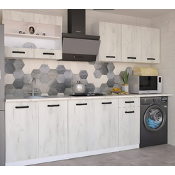 Set mobila pentru bucatarie Yasen Samanta 2.0m White Kraft Oak/White + T1920 White + С 2301 HLR-7 Light Coffee 4pcs Thumb