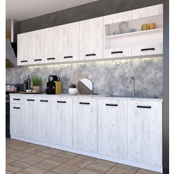 Set mobila pentru bucatarie Yasen Samanta 2.6m White/White Craft Oak + T1920 White + С 2301 HLR-7 Light Coffee 4pcs Thumb