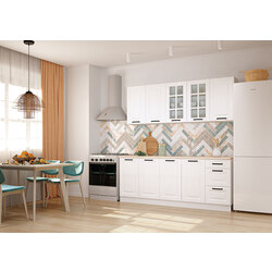 Set mobila pentru bucatarie Yasen Samanta 2.2m White/White Craft Oak + T1920 White + С 2301 HLR-7 Light Coffee 4pcs Thumb