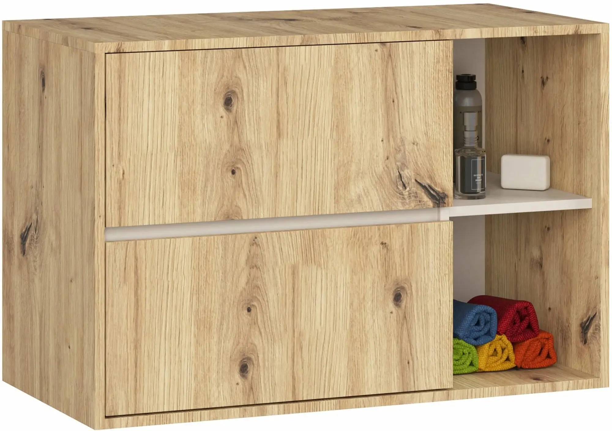 Set de mobila pentru baie Akord Vami (Artisan Oak/Cashmere)