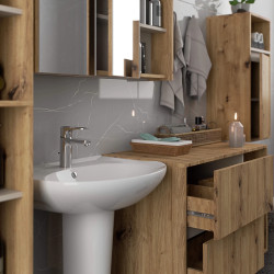 Set de mobila pentru baie Akord Vami (Artisan Oak/Cashmere) Thumb